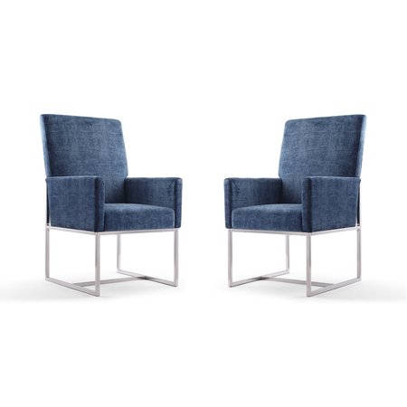 MANHATTAN COMFORT Element Dining Armchair in Blue (Set of 2) 2-DC029-BL